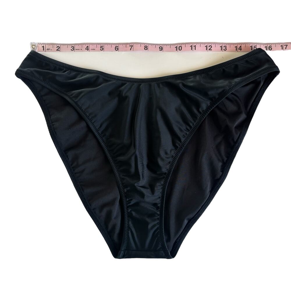 J.Crew Solid Black Stretch Bikini Hipster Bottoms Women's Swimwear Size XL - Picture 2 of 7